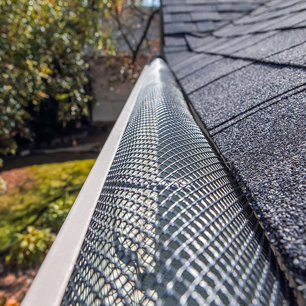 up close view of gutter guard on home